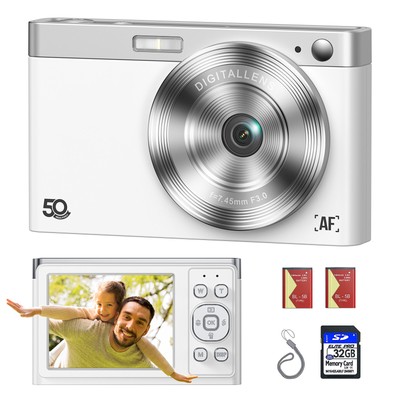 50MP & FHD 1080P Autofocus Digital Camera with 16X Zoom Anti Shake Kids Camera
