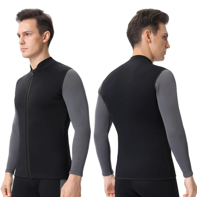 REALON Wetsuits Top Jacket Women Men 2mm Neoprene Long Sleeve Shirt 3mm Front Zi
