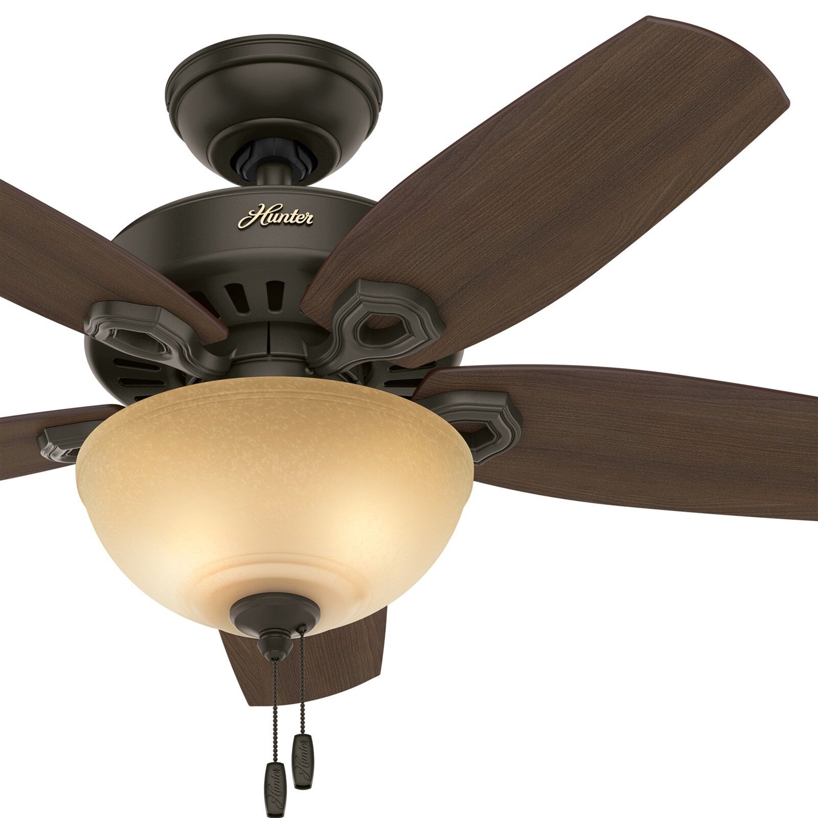 Hunter 42" Small Room Ceiling Fan in New Bronze with Bowl Light Kit