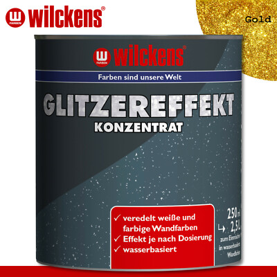 Wilckens 250ml Glitzereffekt Konzentrat in Gold Silber Regenbogen für Wandfarben