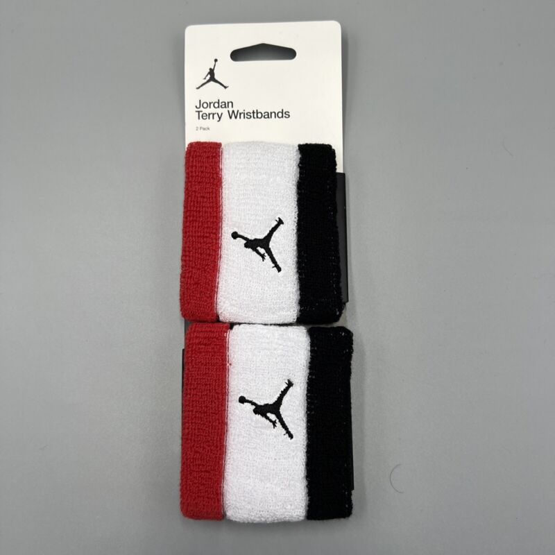 2 Pack! Nike Jordan Terry Wristbands. Jumpman Fire Red/White/Black. BRAND NEW!