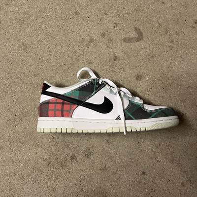 Nike Dunk Low Tartan Plaid Weiß Schwarz Rot Grün 38 Neu