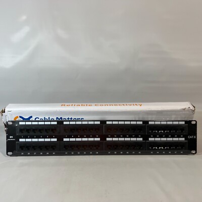 Cable Matters UL Listed Rackmount or Wall Mount 48 Port Network Patch Panel (Cat
