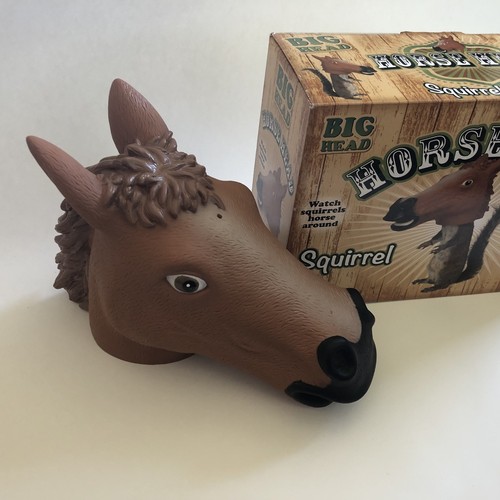 Horse Head Squirrel Feeder Big Head Archie McPhee Gag Gift Fun Accoutrements