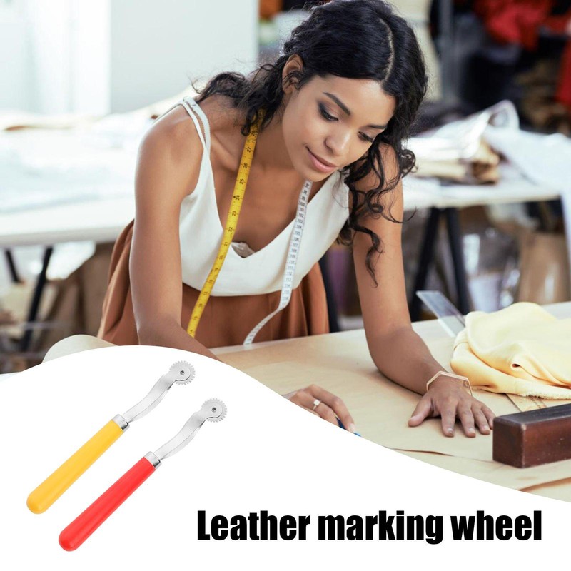 2Pcs Leather Tracing Wheel Set Stitch Marking Spacer Needle Point Crafts Tools