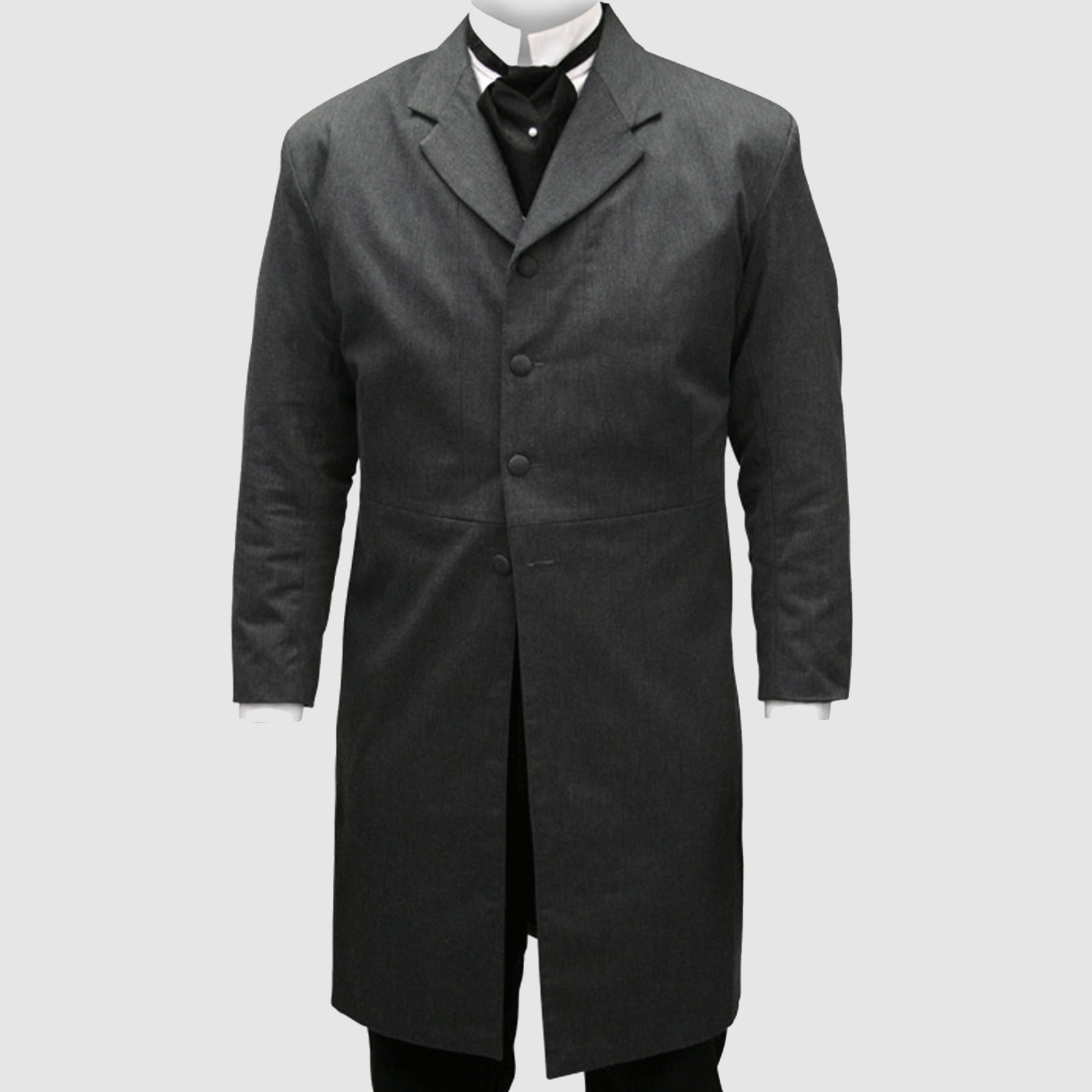 Pre-owned 100% Men's Tall, Dark And Mysterious, Our Charcoal Callahan Frock Coat In Gray