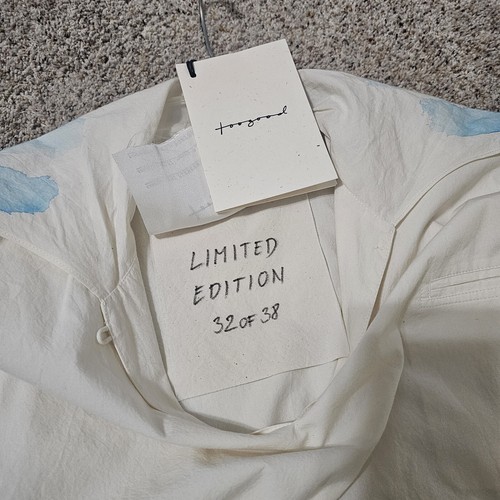 Pre-owned Toogood The Fisherwoman Hand Painted Cotton Dress — Breton Limited Edition Xl In Blue/ivory