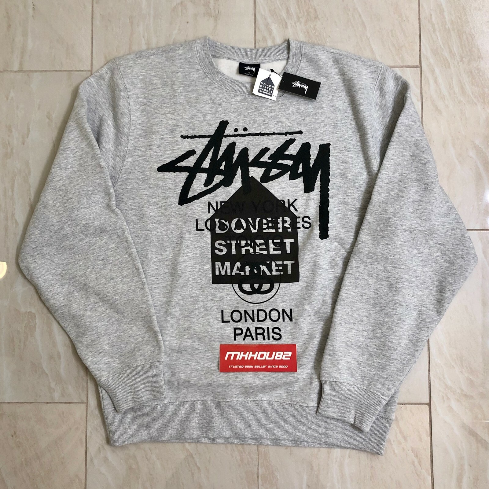 New Stussy x Dover Street Market DSM World Crew Crewneck New Stussy x Dover Street Market DSM World Crew Crewneck