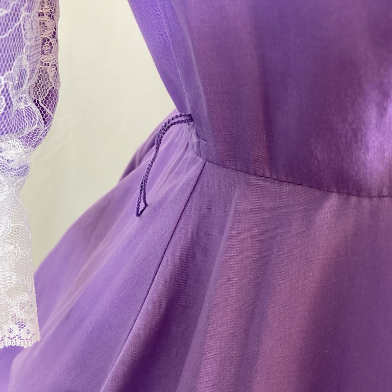 Square Dance DRESS Partners Please Purple White Lace Overlay Size 10  Vintage | eBay