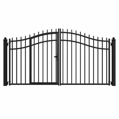 ALEKO Steel Dual Swing VIENNA Style 12' Driveway with Built-In Pedestrian Gate
