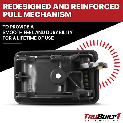 T1A Interior Driver Passenger Side Gray Door Handle Pair Replacements for 89-92 