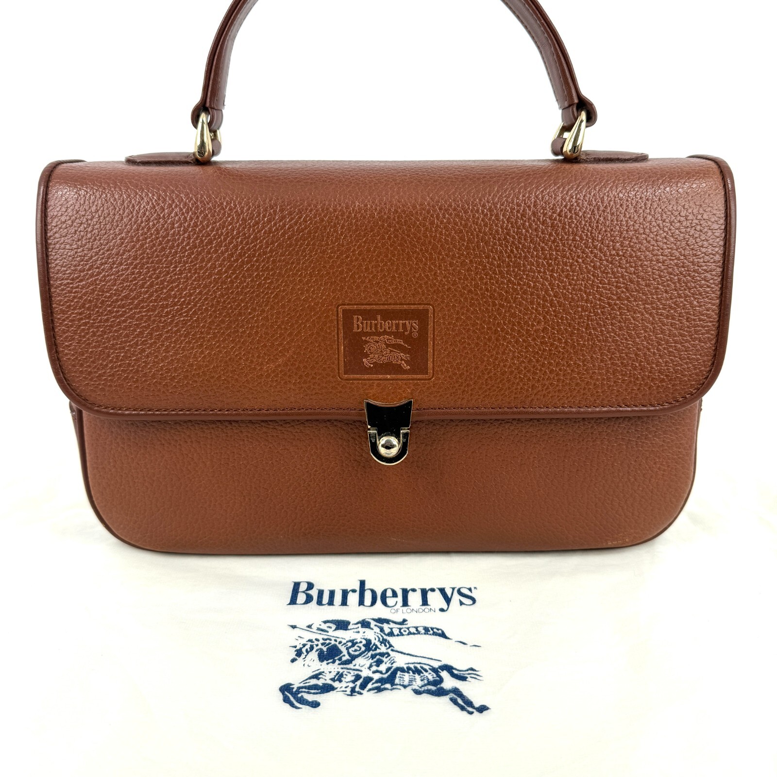 Burberrys ブラウンレザー ハンドバッグ ✨美品✨ Burberrys バーバリーズ レザー ハンドバッグ ブラウン