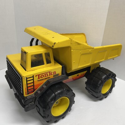 Vintage 1980s Tonka Trucks Metal Turbo Diesel Yellow Dumptruck XMB-975