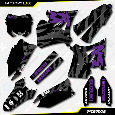 Black Purple Fierce Restyle Graphics Kit fit 01-08 Suzuki RM125 RM250 RM 125 250