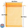 joycraft 50Pcs Orange Organza Bags - 4x6 In Drawstring Halloween Goodie Bags, Organza Party Favor Pouch for Halloween, Christmas, Thanksgiving, Easter