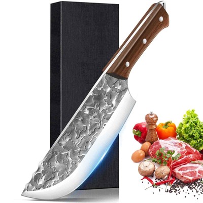 14Pcs Serbian Butcher Knife Set Hand Forged Kitchen Chef Knife Cleaver Chopping