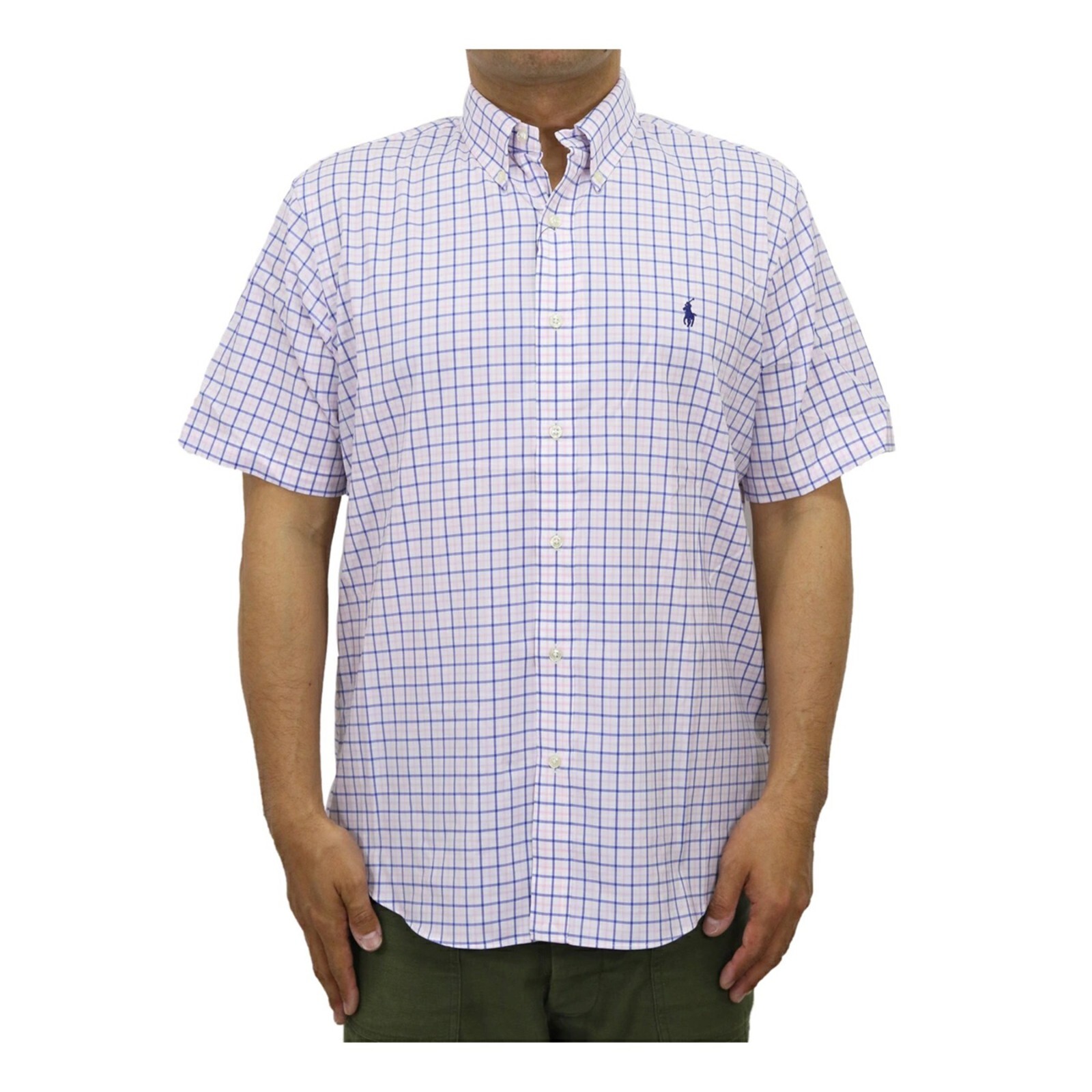 Рубашка Polo Ralph Lauren из нейлона классического кроя с коротким рукавом и эффектной отделкой на пуговицах