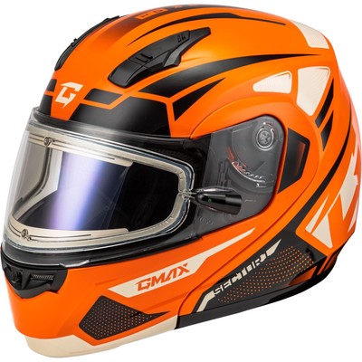 MD-04S Sector Snow Helmet w/Electric Shield - Orange/Black - Medium M4043285