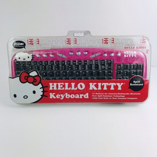 Hello Kitty Sanrio SAKAR USB Keyboard Red 11 Internet Hot Keys Spill Resist New