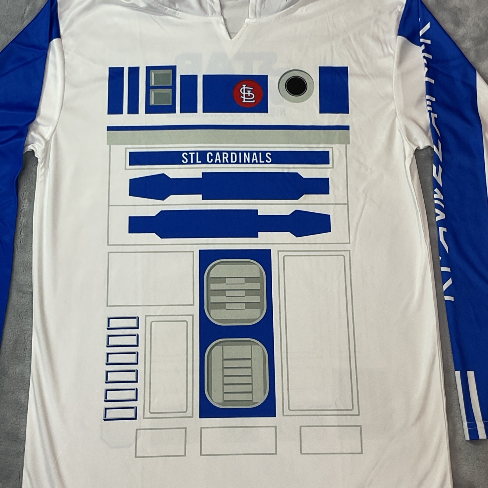 St. Louis Cardinals Star Wars R2-D2 Hooded Long Sleeve Shirt Small