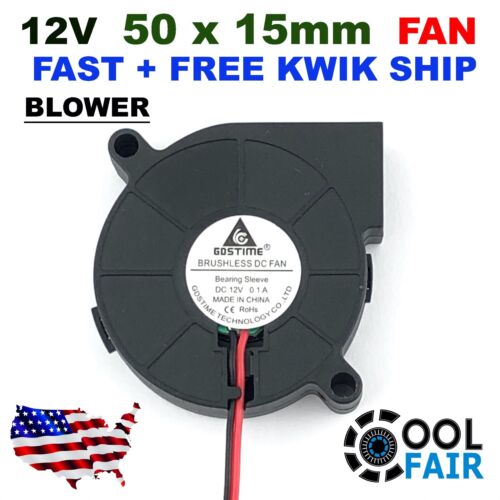 12V 50mm Blower Fan 5015 50mm x 15mm Turbo Cooling 3D Printer Rep Rap 2-pin