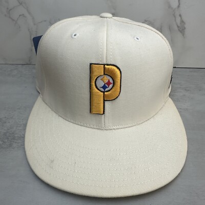 Deadstock Pittsburgh Steelers NFL Reebok Off White Cap Hat Wool VTG 7 5/8 *read