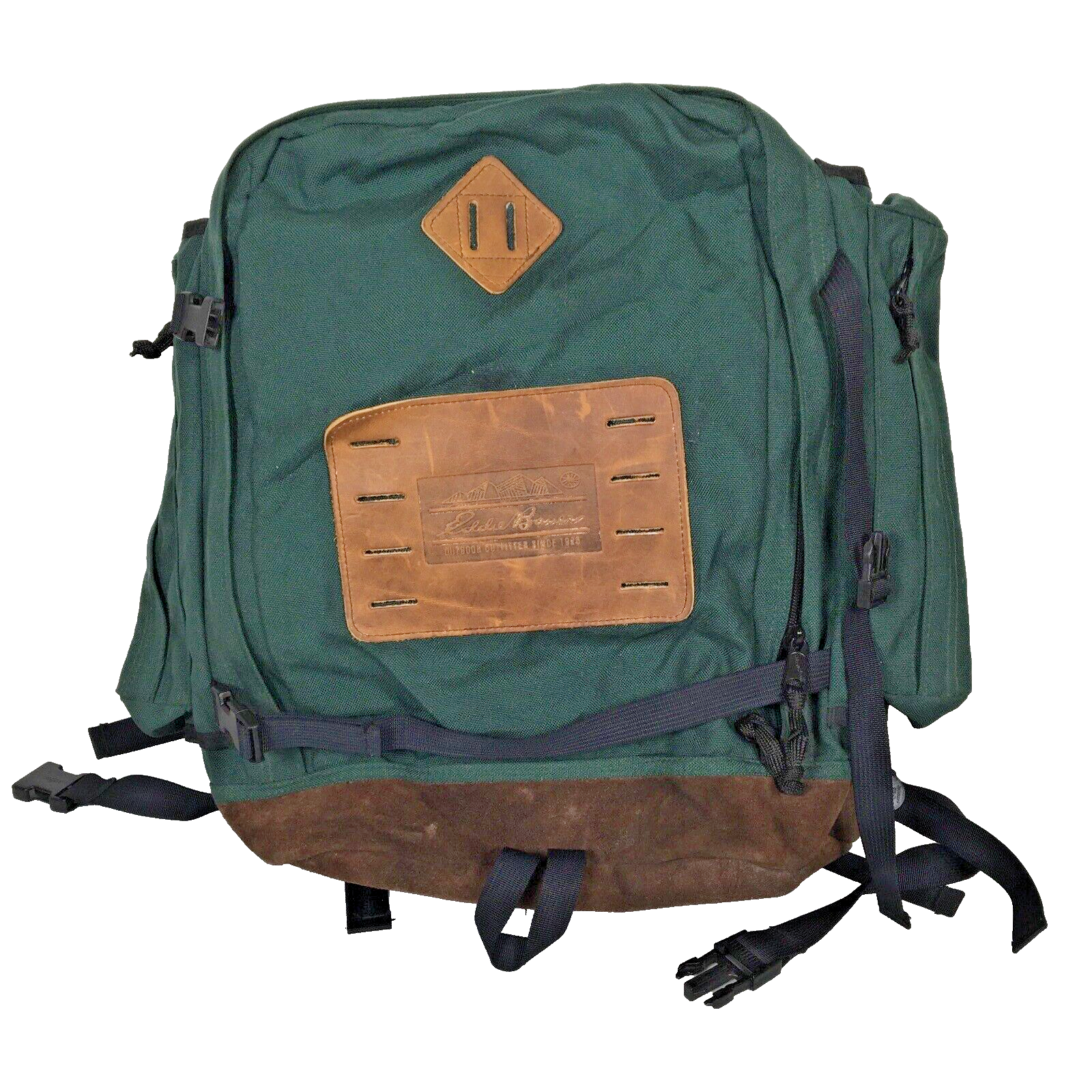 想像を超えての Eddie 90s Vintage Bauer Leather Hiking Camping Green Forest バッグ