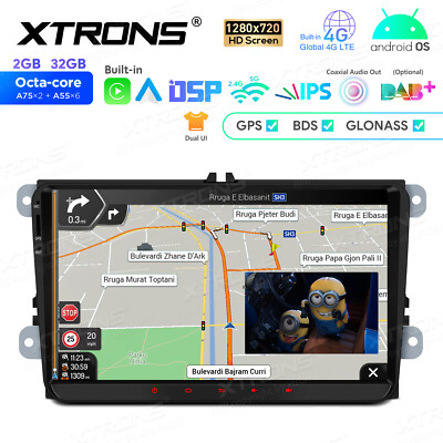 For VW Golf Jetta Passat 9'' Wireless Android 13 Car-Play Car Stereo Radio BT
