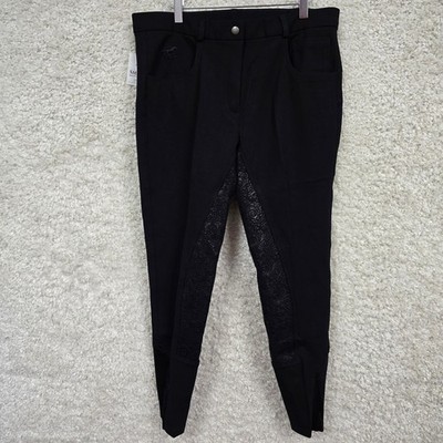 Piper SmartPak Riding Breeches Womens 36R Black Full Seat Silicone Equestrian