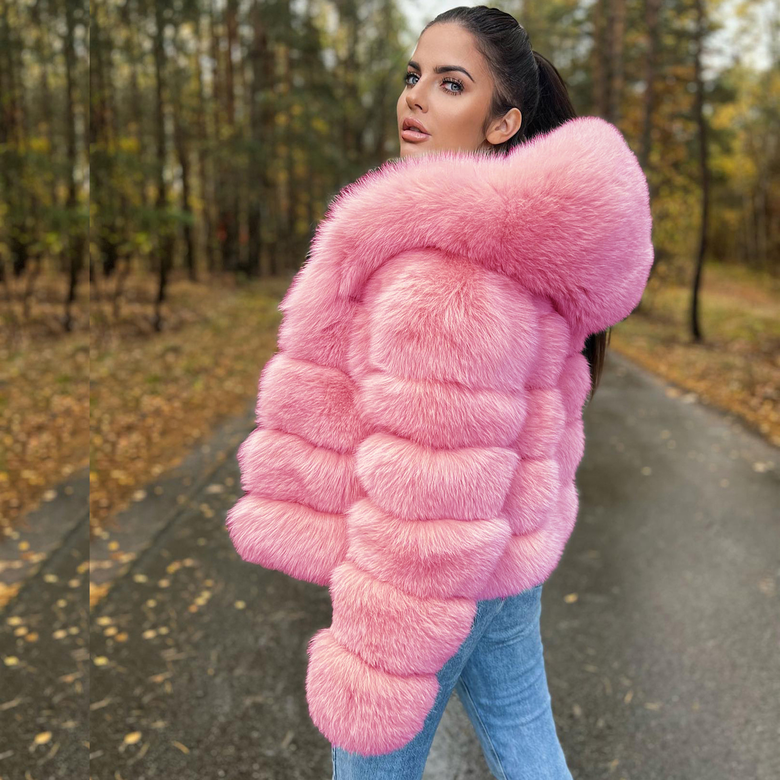  Faux Fur Coat PINK Sサイズ Off Pink Oversized Faux-Fur Coat – Maison-B-More Global Store