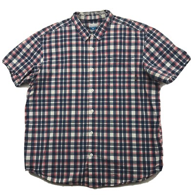 Columbia Sportswear Mens Shirt Hiking Outdoor Size XXL Blue Pink Plaid