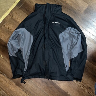 Columbia Eager Air Interchange Jacket Coat Gray Black Size Large EUC