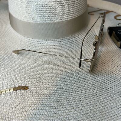 Pre-owned Dior Large Gold Wired “so Stellaire 1s” Sunglasses W/ Gray Holographic Lenses In Silver