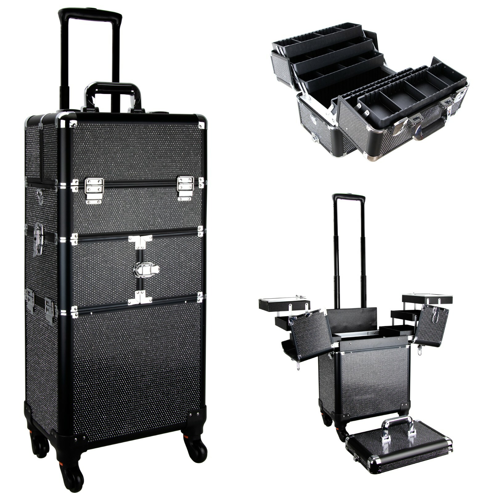 makeup luggage on wheels