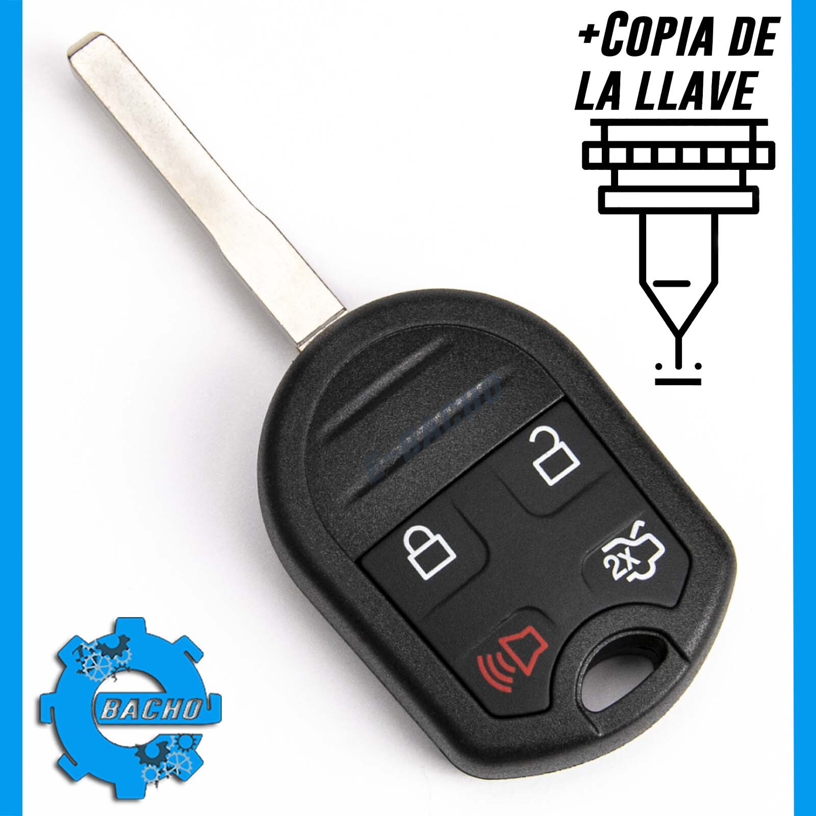 CARCASA DE LLAVE PARA FORD C-MAX ESCAPE FIESTA FOCUS TRANSIT + COPIA DE LA LLAVE