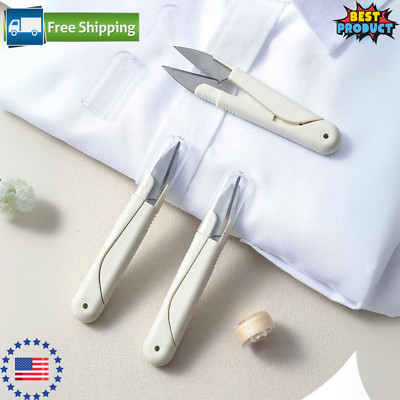 2 pcs Sewing Scissors Small with Lid Thread Snip Scissors Stainless Steel Craft