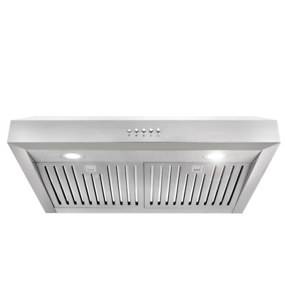 30 in Under Cabinet Range Hood (OPEN BOX) Stainless Steel, Washable Filters, LED