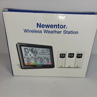 Newentor FJ3383B Black Digital Display Outdoor Sensor Wireless Weather Station