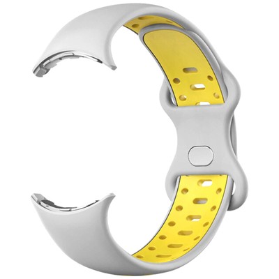 Google Pixel Watch Strap Bi-coloured Silicone Flexible Grey/Yellow
