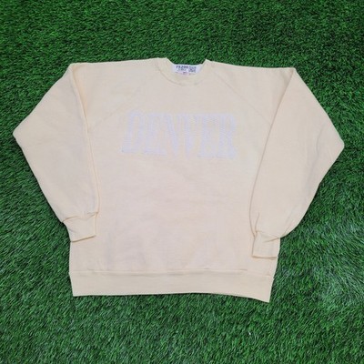 Vintage 80s Denver Sweatshirt Womens Medium 19x23 Yellow