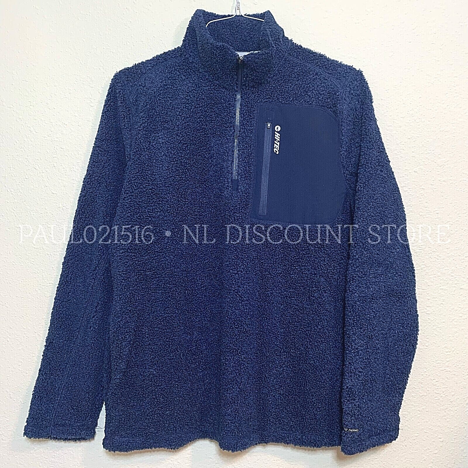 HI-TEC Men's Thermo Fleece ¼ Zip Pullover Sweater ~ Navy ~ L