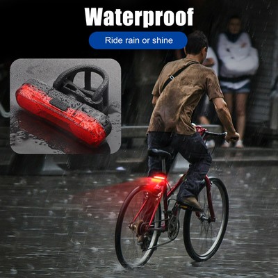 2x USB Rechargeable LED Bike Tail Light Bicycle Safety Cycling Warning Rear Lamp