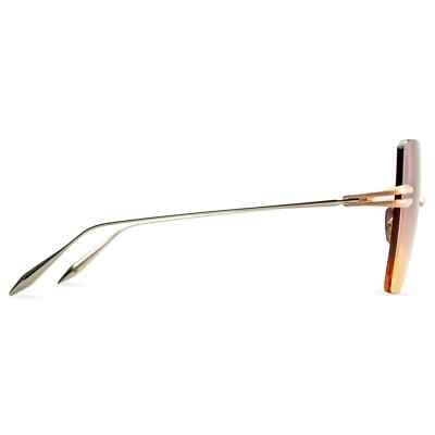 Pre-owned Dita Embra Dts155-a-02 Rose Gold Silver Peach Sunset Gradient Rimless Sunglasses