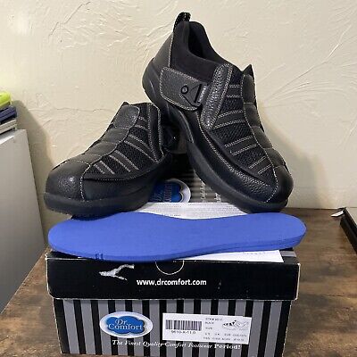 Dr Comfort Black Leather Shoes  EDWARD  9610 XTRA DEPTH Shoes Size 11 XW