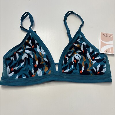 All. You. Lively Bralette Size L Teal Mesh Trim NWT