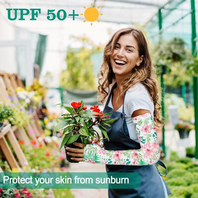 Farmers Defense Gardening Sleeves for Women 4 Pairs Sun Protection Arm