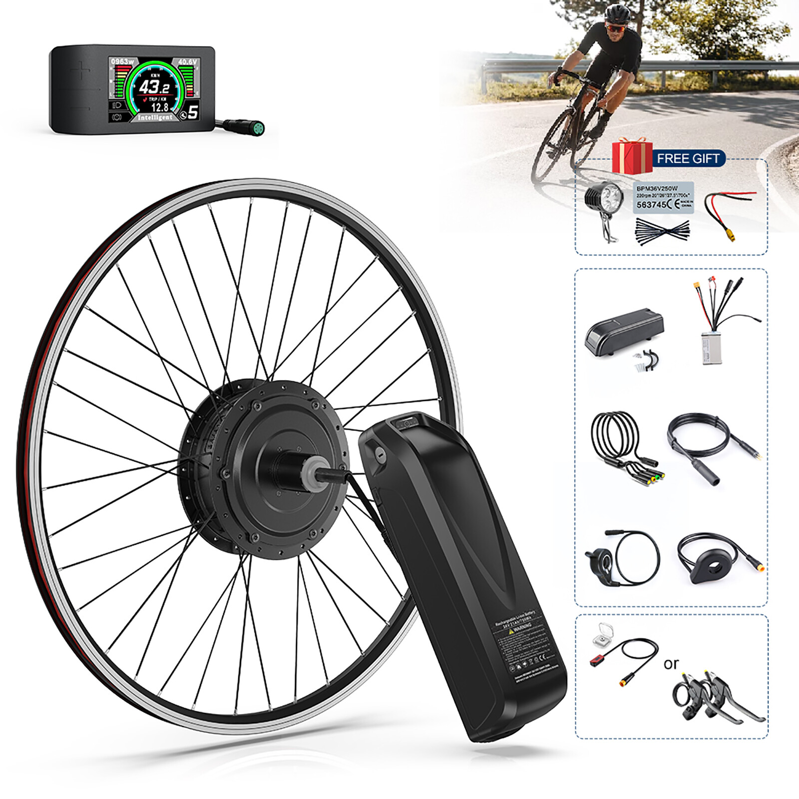 Bafang 48V 500W Brushless Rear Hub Motor V-Brake Conversion 