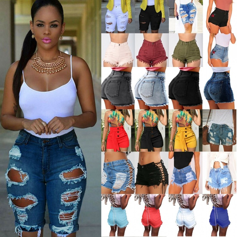Denim Ripped Summer Beach Shorts Hot Pants