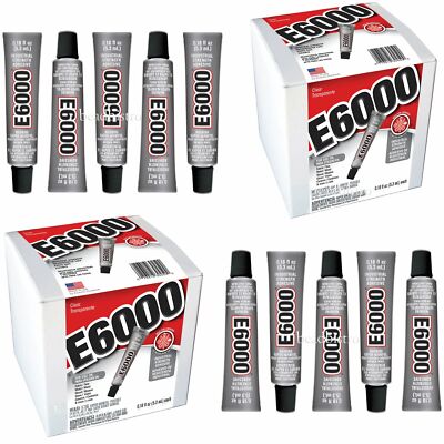 E6000 Glue Mini .18 fl oz Small Tubes Industrial Strength Adhesive - (10 Tubes)