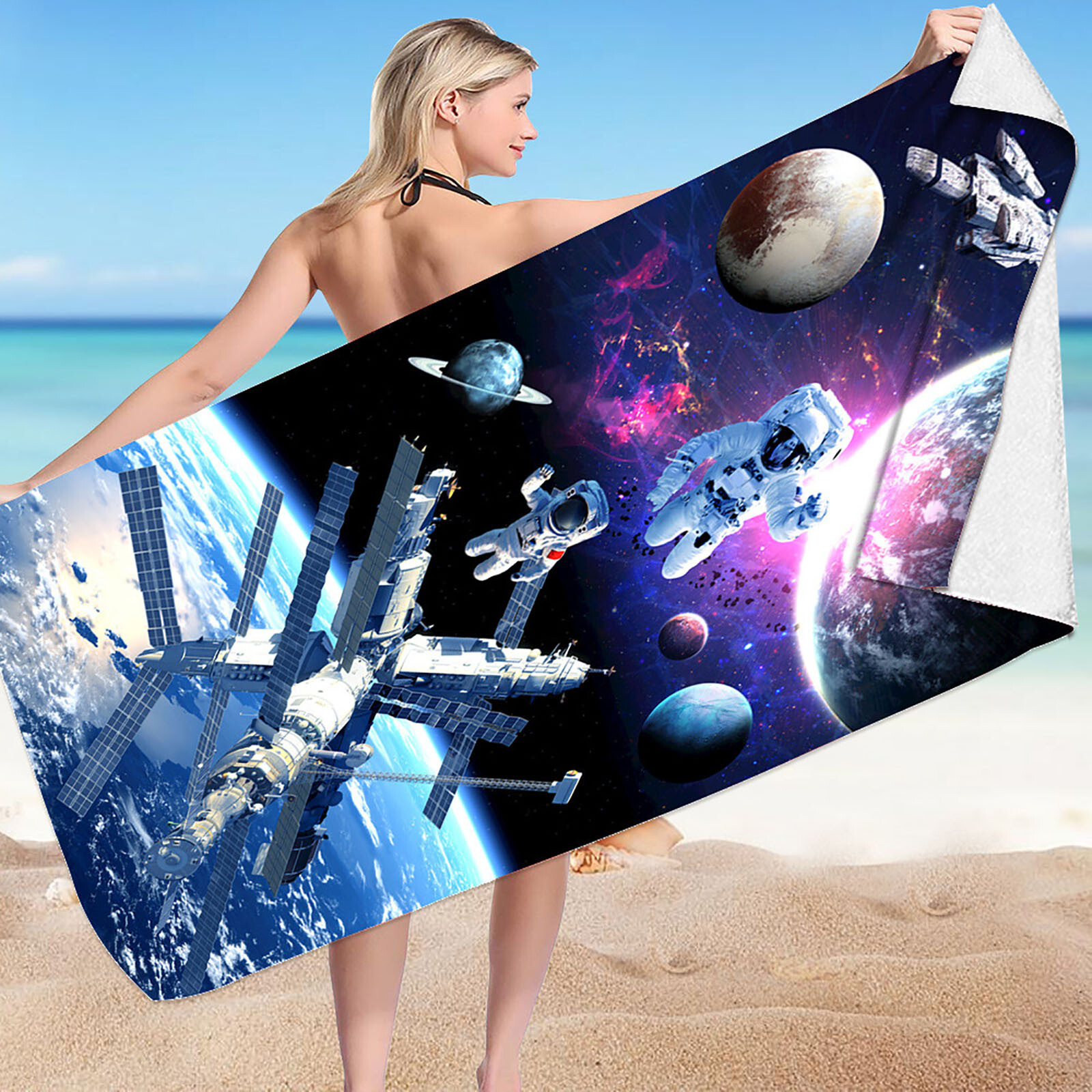 Extra Large Super Absorbent No Sand Thick Astronautics Beach Towels